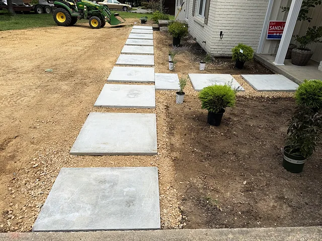 Floating slab walkway with plantings